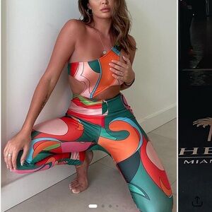 Fashion Nova Multicolor Abstract Jumpsuit